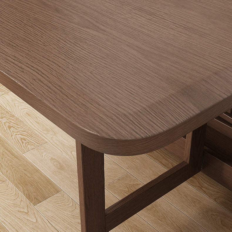 Rubberwood Solid Wood Dining Table Mid-Century Rectangle Dining Site Table