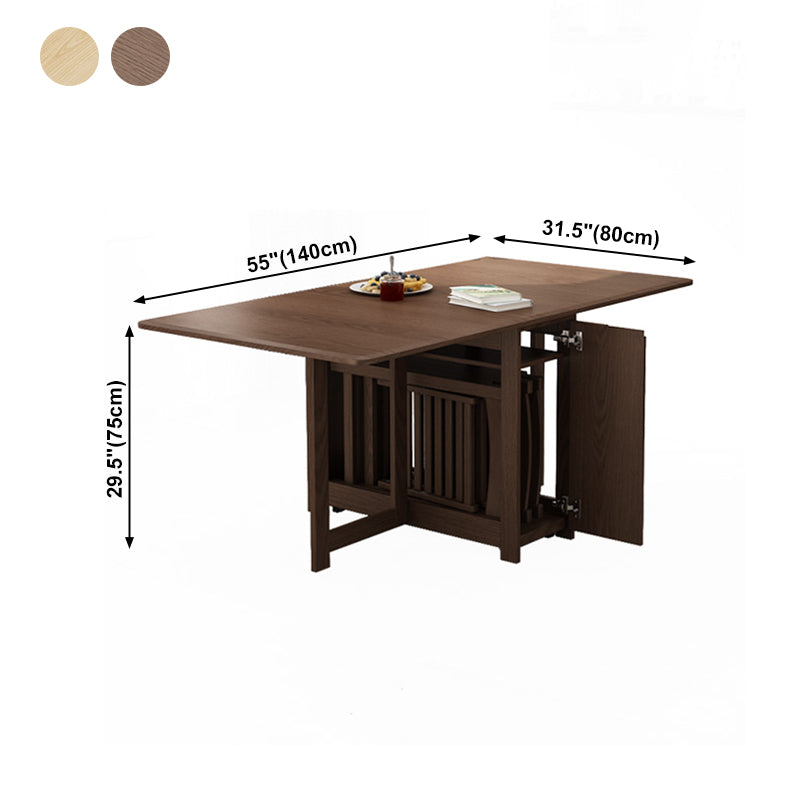 Rubberwood Solid Wood Dining Table Mid-Century Rectangle Dining Site Table