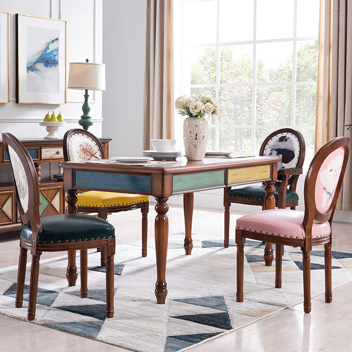 Mesa de madera de madera sólida Mesa de comedor de madera moderna de mediados de siglo con 4 patas