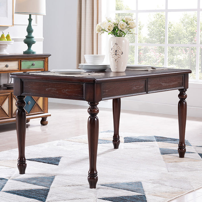 Mesa de madera de madera sólida Mesa de comedor de madera moderna de mediados de siglo con 4 patas