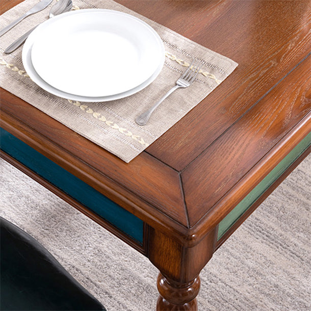 Mesa de madera de madera sólida Mesa de comedor de madera moderna de mediados de siglo con 4 patas