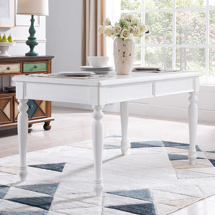 Mesa de madera de madera sólida Mesa de comedor de madera moderna de mediados de siglo con 4 patas