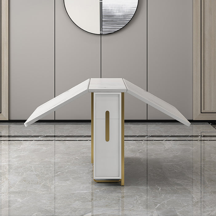 51.2''l Mesa de comedor de piedra sinterizada contemporánea Plegable mesa de comedor blanco para la cocina