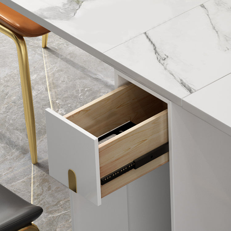 51.2''l Mesa de comedor de piedra sinterizada contemporánea Plegable mesa de comedor blanco para la cocina