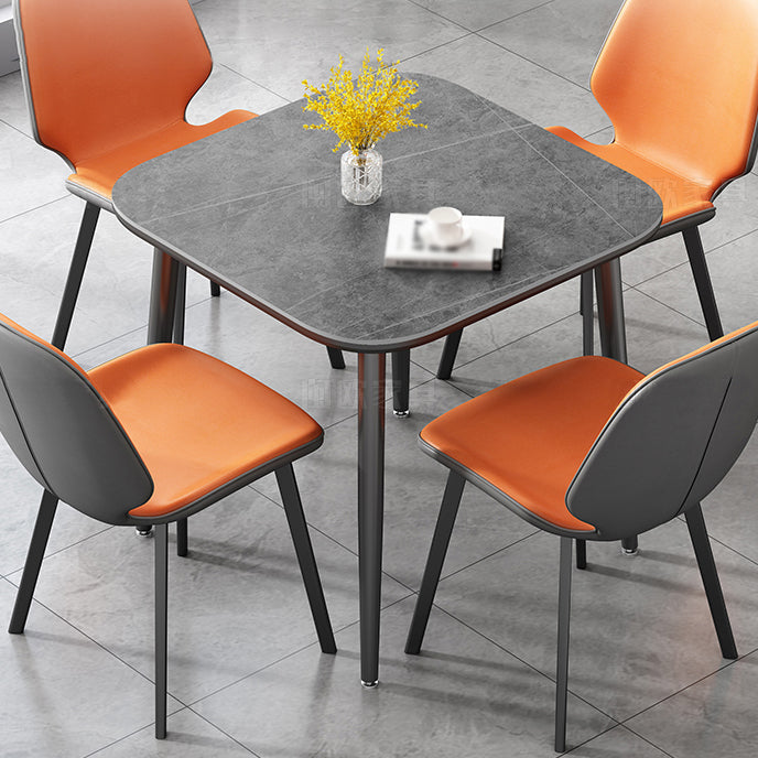 Mesa de comedor de estilo moderno Mesa de comedor de piedra sinterizada con marco negro