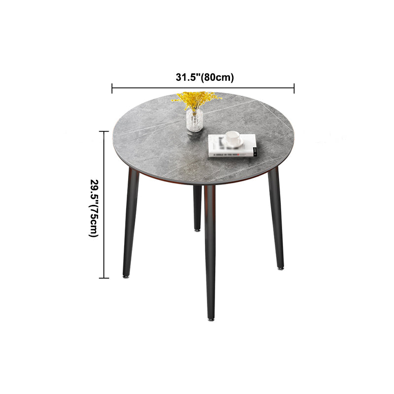 Mesa de comedor de estilo moderno Mesa de comedor de piedra sinterizada con marco negro