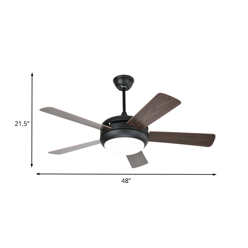 Metal Coffee Semi Flush Light Ayémordial Dome 48 "W LED LED PENDANT ANTIQUÉ lampe en 3 couleurs Lumière avec / sans conversion de fréquence, 5 lames