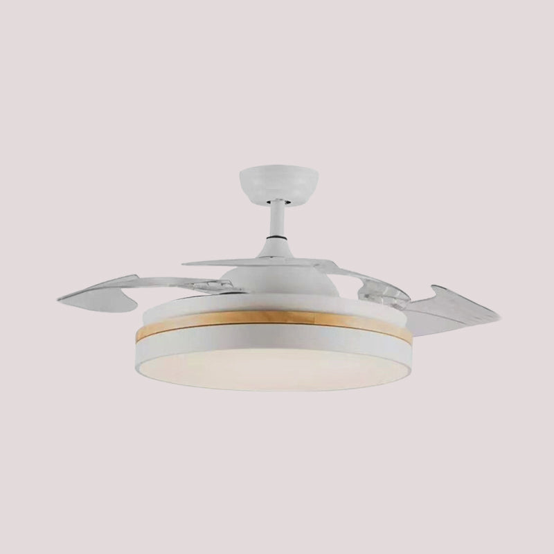 42 "W ACRYLIC ACRYLIC TECHINE LED Circular LED Minimalista Semi Flushmount con 4 cuchillas transparentes para sala de estar