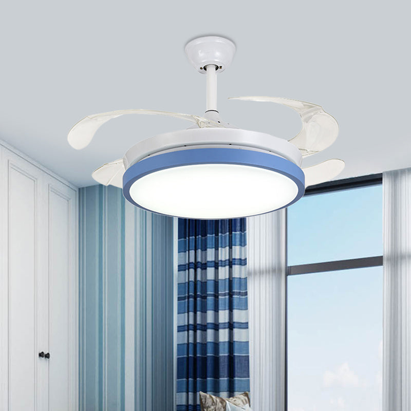 Circular Acrylique Semi Flush Plafond Lampadaire rose moderne / bleu / jaune 42,5 "W LED PRENDANT PRENDANT LEV