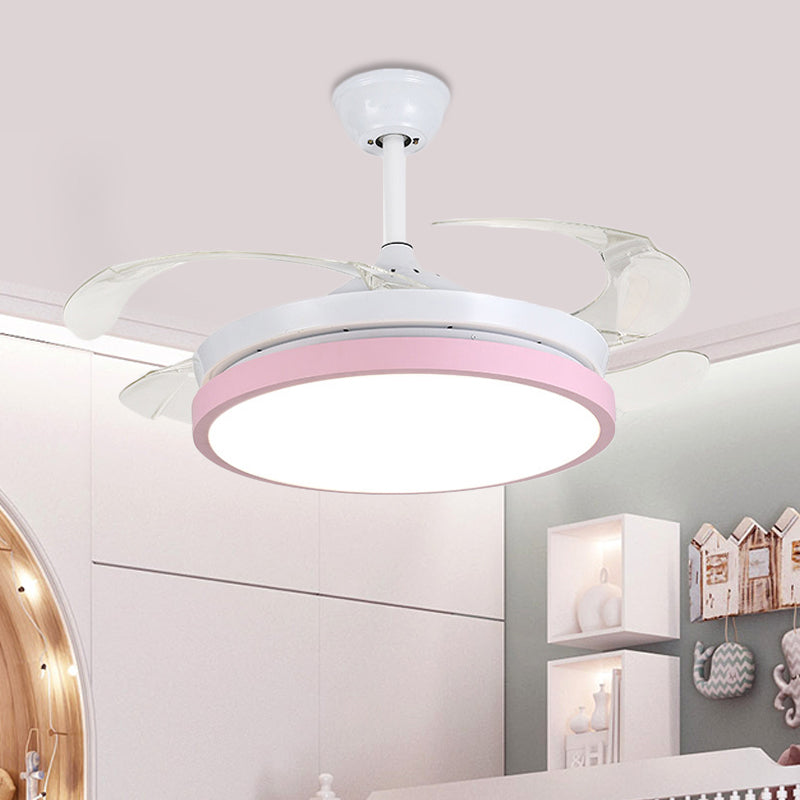 Circular Acrylique Semi Flush Plafond Lampadaire rose moderne / bleu / jaune 42,5 "W LED PRENDANT PRENDANT LEV