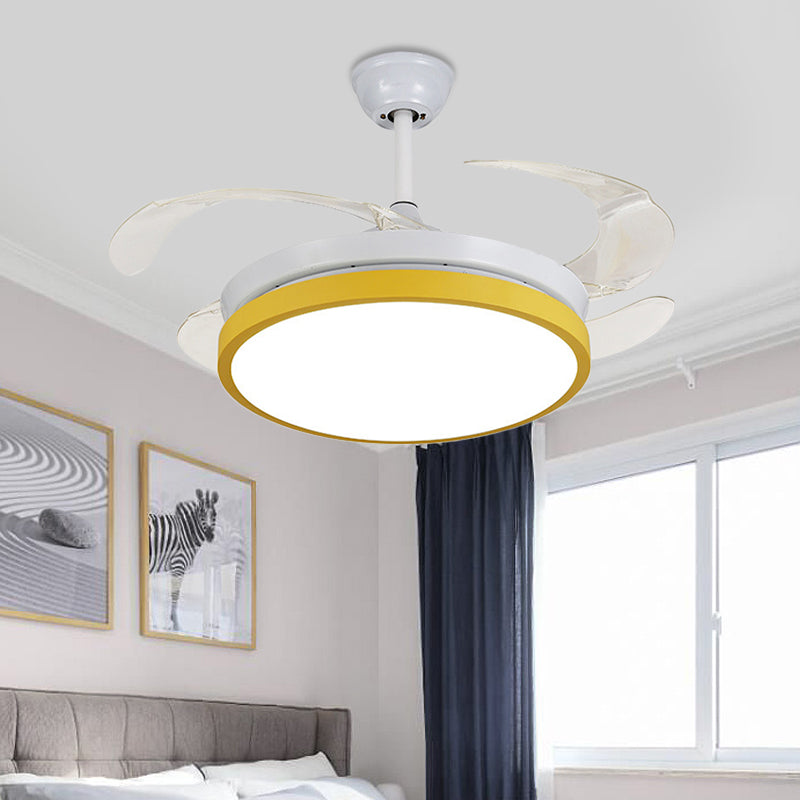 Circular Acrylique Semi Flush Plafond Lampadaire rose moderne / bleu / jaune 42,5 "W LED PRENDANT PRENDANT LEV