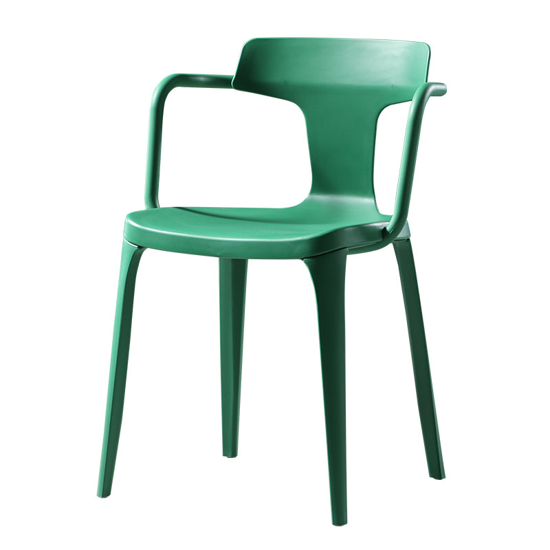 Chaises de salle à manger en plastique de style contemporain, chaises latérales à bras pour cuisine