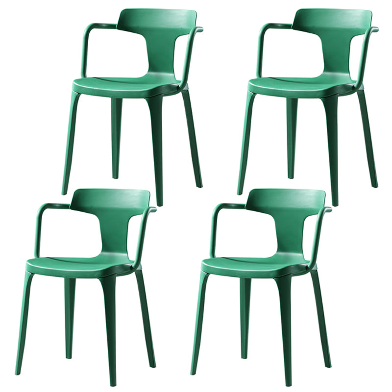 Chaises de salle à manger en plastique de style contemporain, chaises latérales à bras pour cuisine