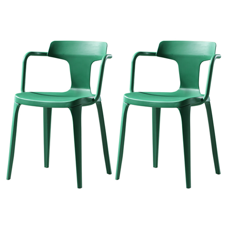 Chaises de salle à manger en plastique de style contemporain, chaises latérales à bras pour cuisine