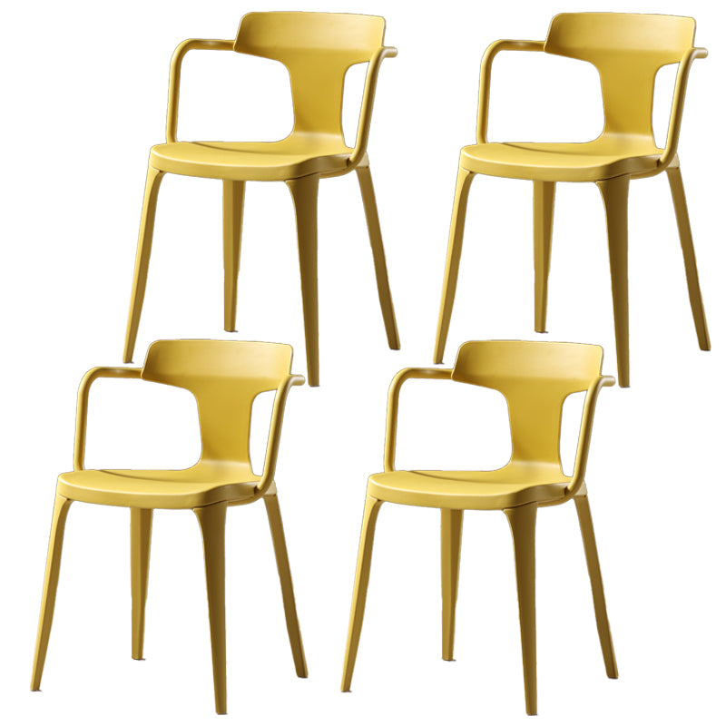 Chaises de salle à manger en plastique de style contemporain, chaises latérales à bras pour cuisine