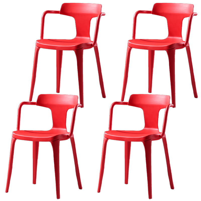 Chaises de salle à manger en plastique de style contemporain, chaises latérales à bras pour cuisine