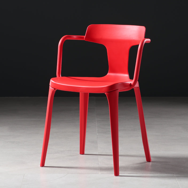Chaises de salle à manger en plastique de style contemporain, chaises latérales à bras pour cuisine