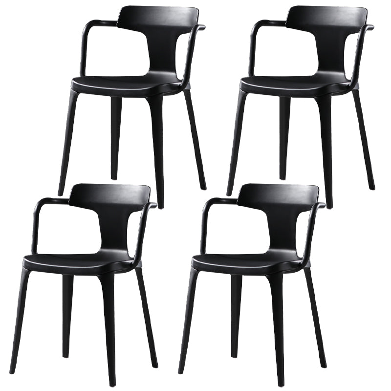 Chaises de salle à manger en plastique de style contemporain, chaises latérales à bras pour cuisine