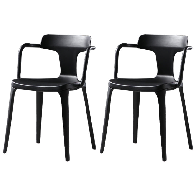 Chaises de salle à manger en plastique de style contemporain, chaises latérales à bras pour cuisine