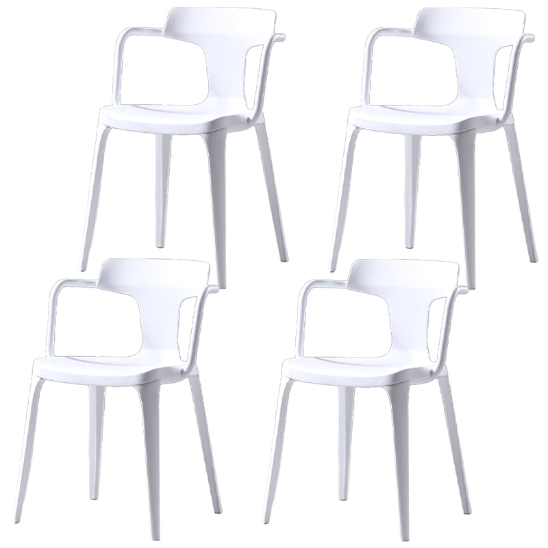Chaises de salle à manger en plastique de style contemporain, chaises latérales à bras pour cuisine