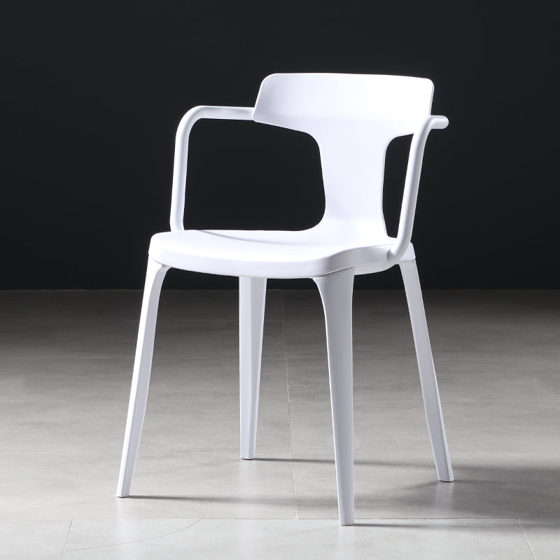 Chaises de salle à manger en plastique de style contemporain, chaises latérales à bras pour cuisine