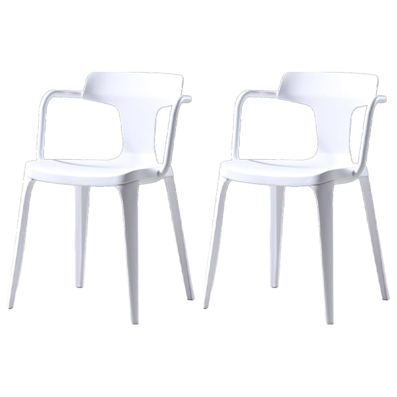 Chaises de salle à manger en plastique de style contemporain, chaises latérales à bras pour cuisine