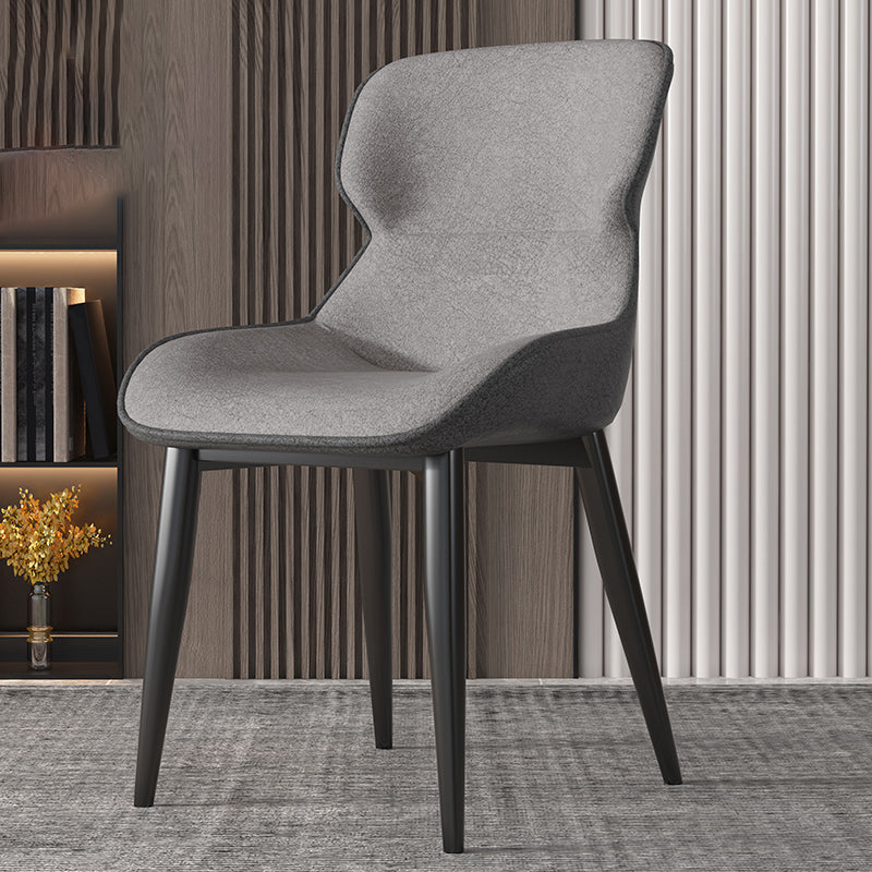 Silla tapizada con respaldo interior contemporáneo del comedor del metal del sillón