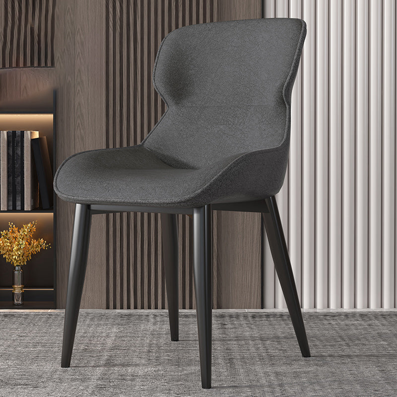 Silla tapizada con respaldo interior contemporáneo del comedor del metal del sillón