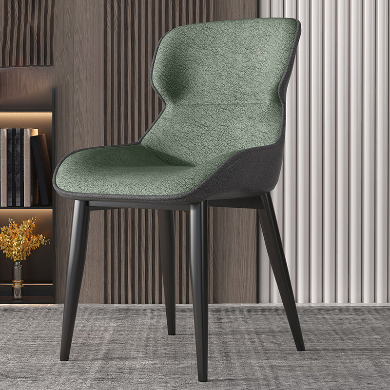 Silla tapizada con respaldo interior contemporáneo del comedor del metal del sillón