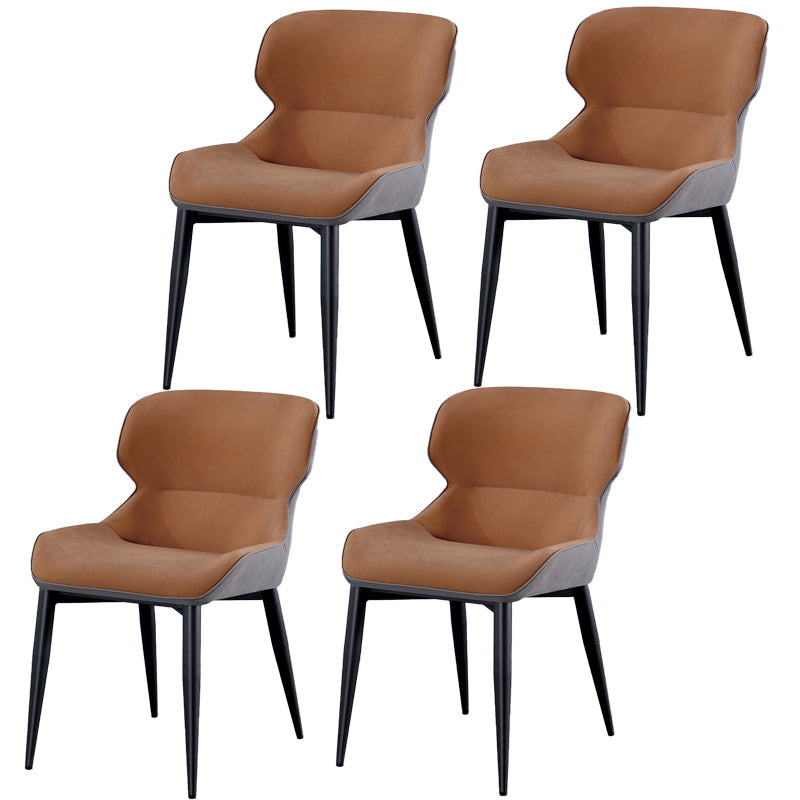 Silla tapizada con respaldo interior contemporáneo del comedor del metal del sillón