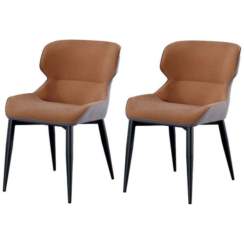 Silla tapizada con respaldo interior contemporáneo del comedor del metal del sillón