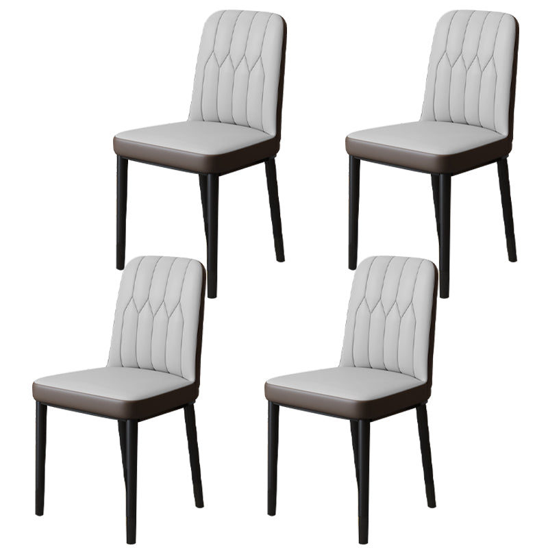 Chaise d'appoint d'intérieur scandinave, chaise de salle à manger rembourrée en métal avec dossier Parsons