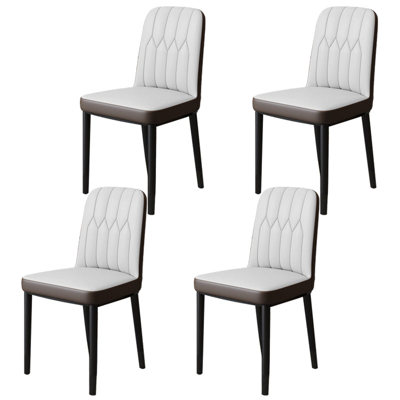 Chaise d'appoint d'intérieur scandinave, chaise de salle à manger rembourrée en métal avec dossier Parsons