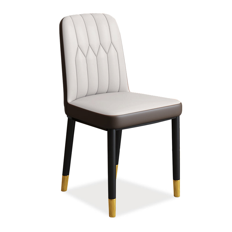 Chaise d'appoint d'intérieur scandinave, chaise de salle à manger rembourrée en métal avec dossier Parsons