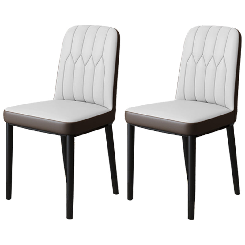 Chaise d'appoint d'intérieur scandinave, chaise de salle à manger rembourrée en métal avec dossier Parsons