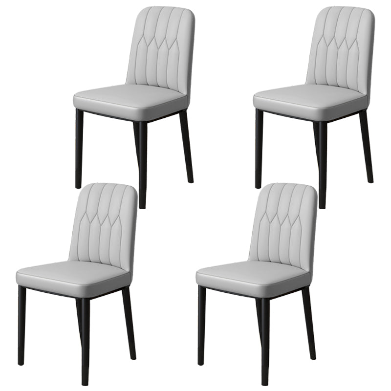 Chaise d'appoint d'intérieur scandinave, chaise de salle à manger rembourrée en métal avec dossier Parsons
