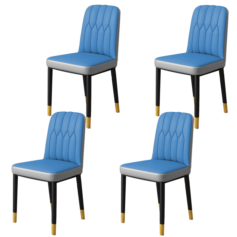 Chaise d'appoint d'intérieur scandinave, chaise de salle à manger rembourrée en métal avec dossier Parsons