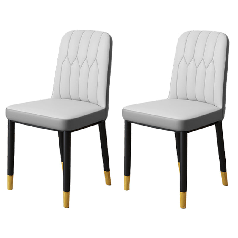 Chaise d'appoint d'intérieur scandinave, chaise de salle à manger rembourrée en métal avec dossier Parsons