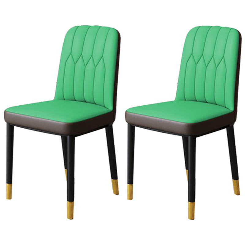 Chaise d'appoint d'intérieur scandinave, chaise de salle à manger rembourrée en métal avec dossier Parsons