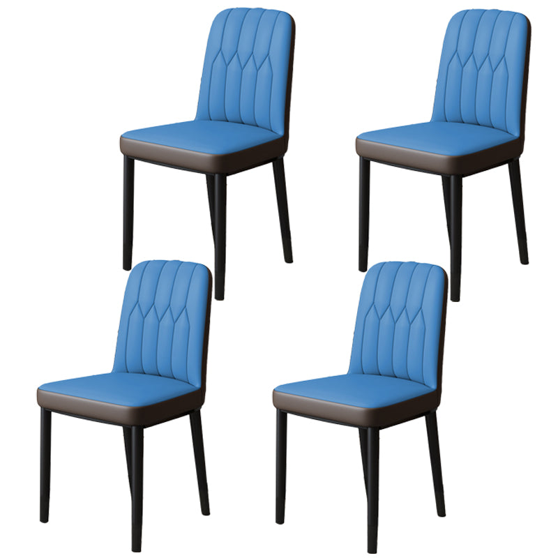 Chaise d'appoint d'intérieur scandinave, chaise de salle à manger rembourrée en métal avec dossier Parsons