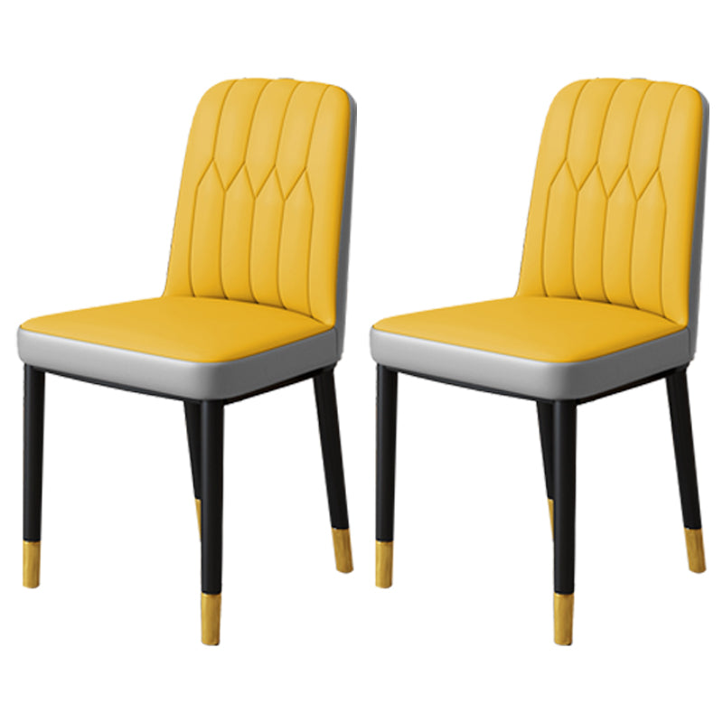 Chaise d'appoint d'intérieur scandinave, chaise de salle à manger rembourrée en métal avec dossier Parsons