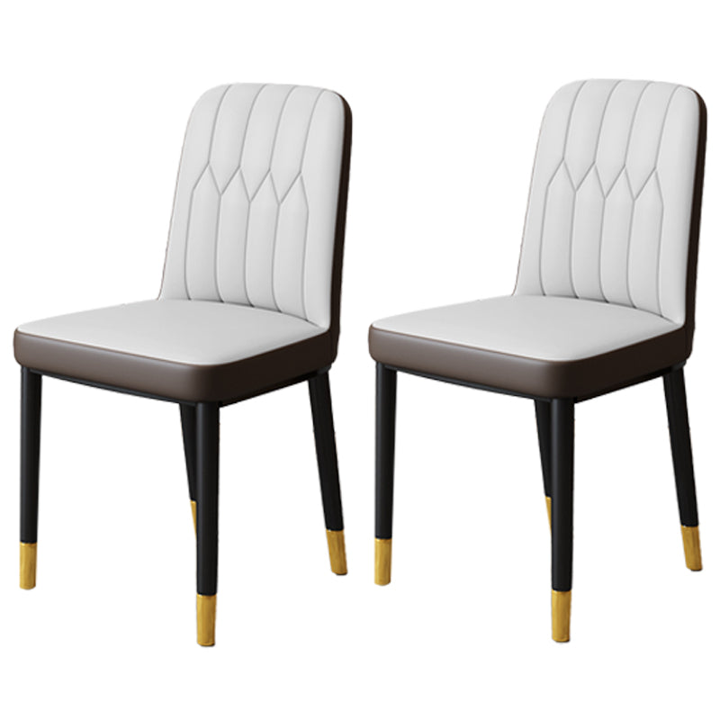 Chaise d'appoint d'intérieur scandinave, chaise de salle à manger rembourrée en métal avec dossier Parsons