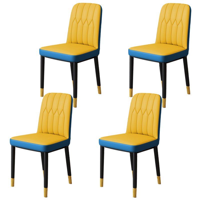 Chaise d'appoint d'intérieur scandinave, chaise de salle à manger rembourrée en métal avec dossier Parsons