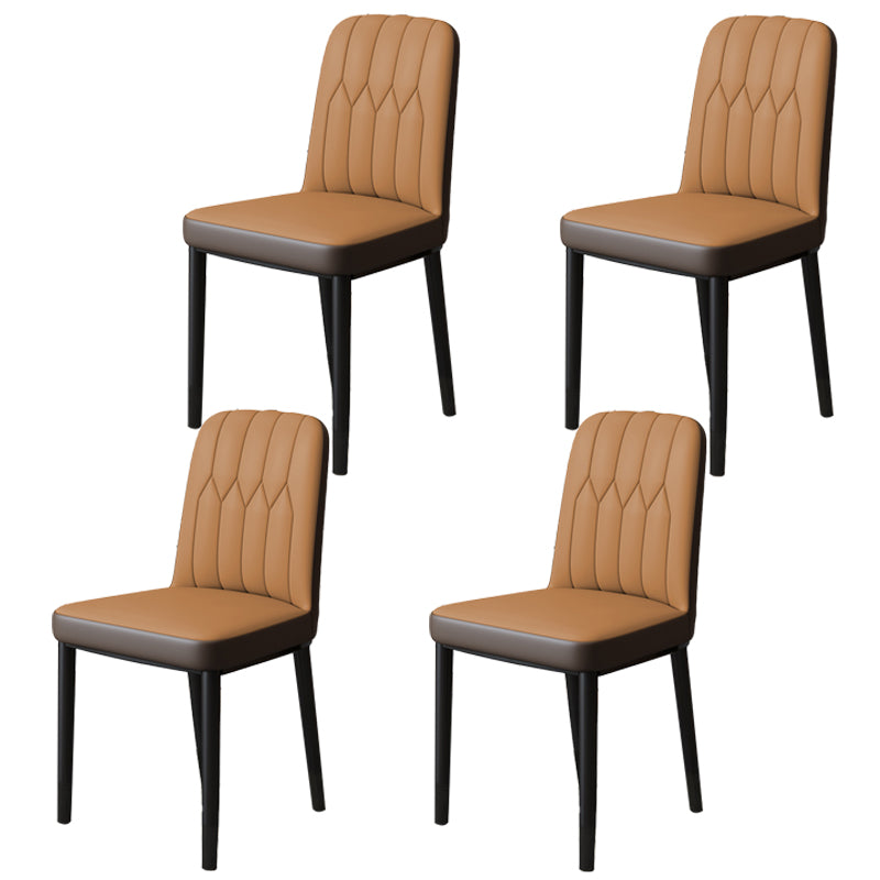Chaise d'appoint d'intérieur scandinave, chaise de salle à manger rembourrée en métal avec dossier Parsons