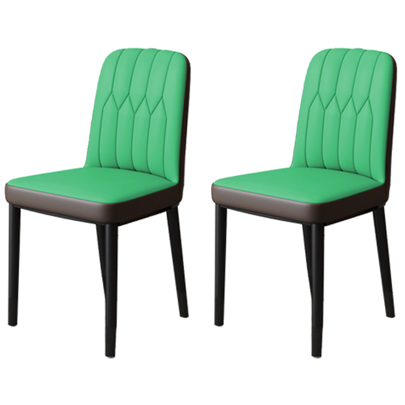 Chaise d'appoint d'intérieur scandinave, chaise de salle à manger rembourrée en métal avec dossier Parsons