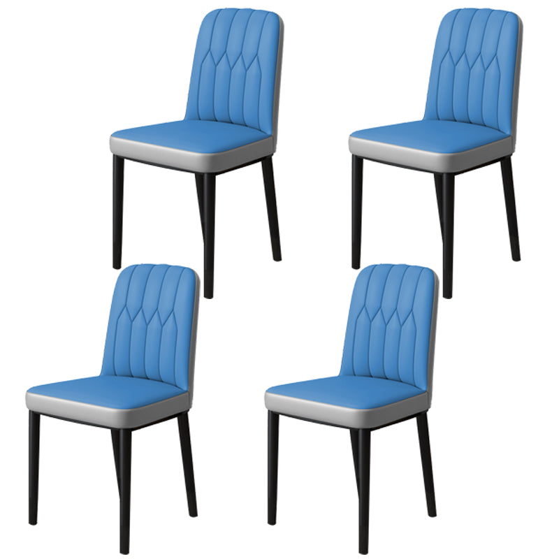 Chaise d'appoint d'intérieur scandinave, chaise de salle à manger rembourrée en métal avec dossier Parsons