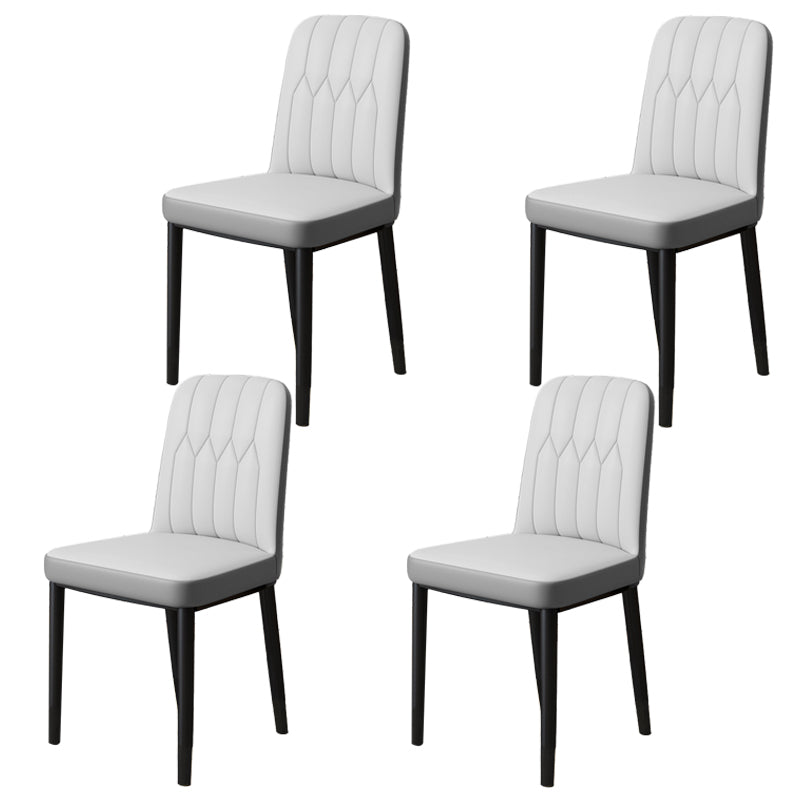 Chaise d'appoint d'intérieur scandinave, chaise de salle à manger rembourrée en métal avec dossier Parsons