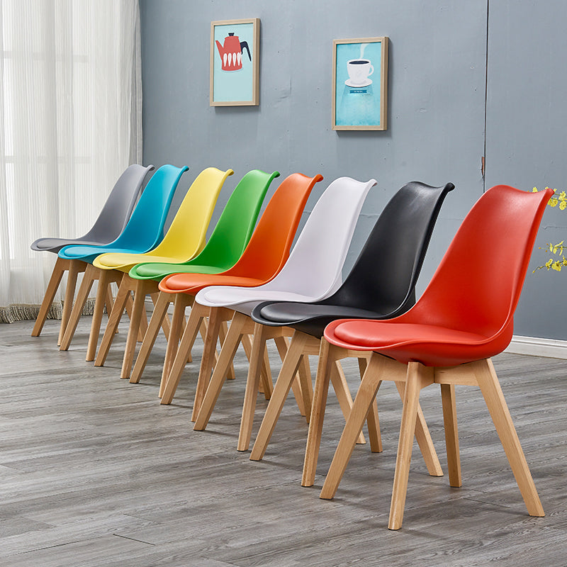Eames Armless Dining Chairs Scandinavian Side Dining Chairs with Wood Legs