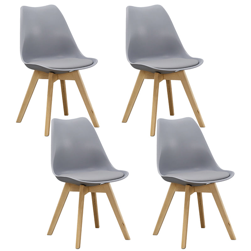 Eames Armless Dining Chairs Scandinavian Side Dining Chairs with Wood Legs