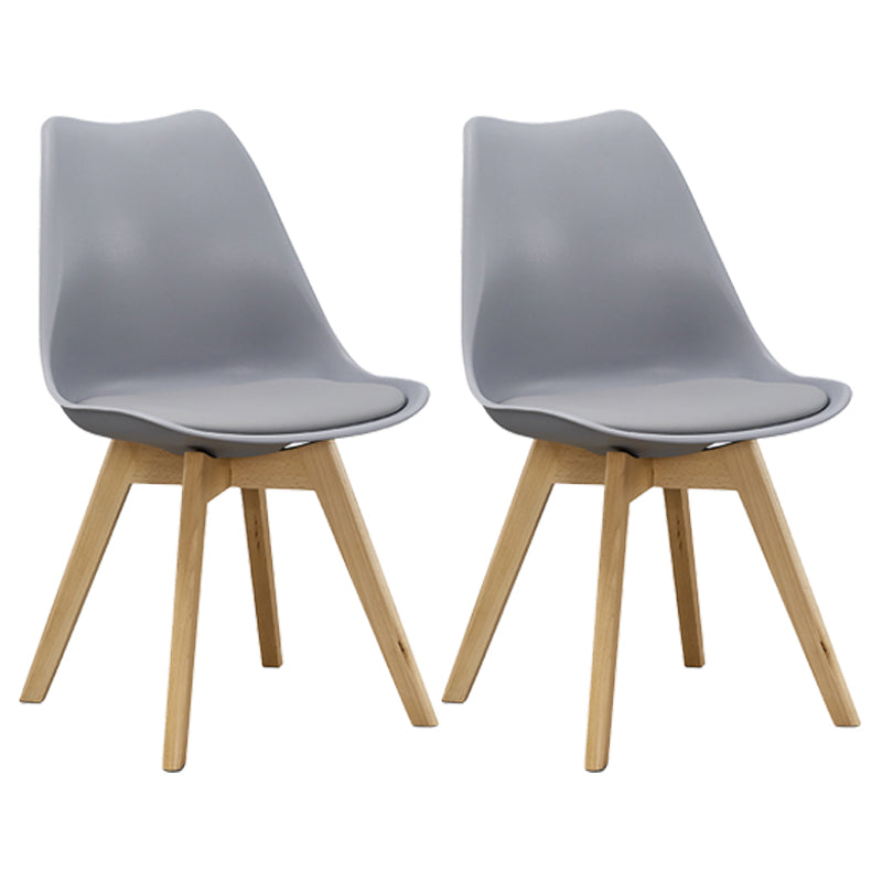 Eames Armless Dining Chairs Scandinavian Side Dining Chairs with Wood Legs